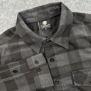 Yago Men's Quilted Lining Flannel Shirt Long‎ Sleeve Plaid Button Up Size Medium